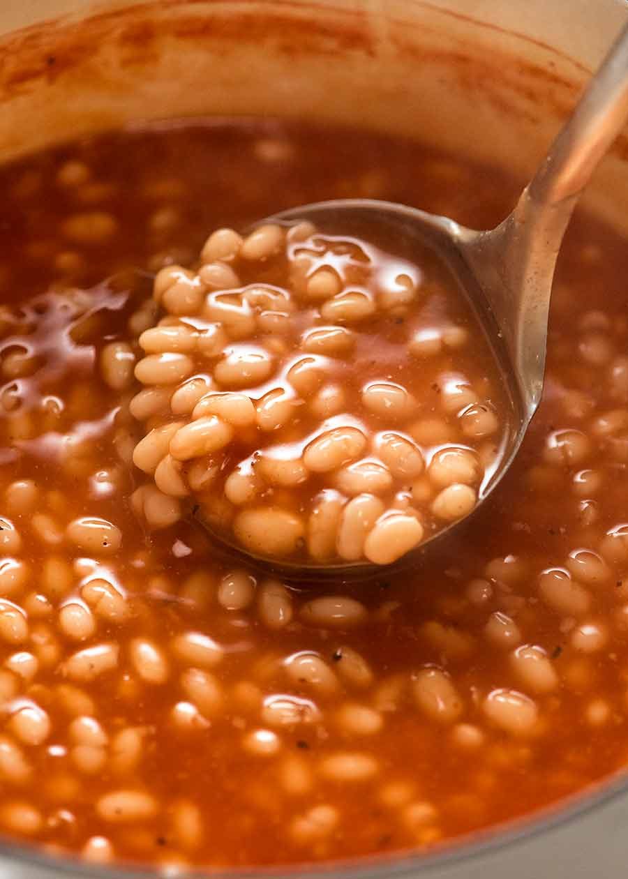 Pot of Homemade Baked Beans recipe