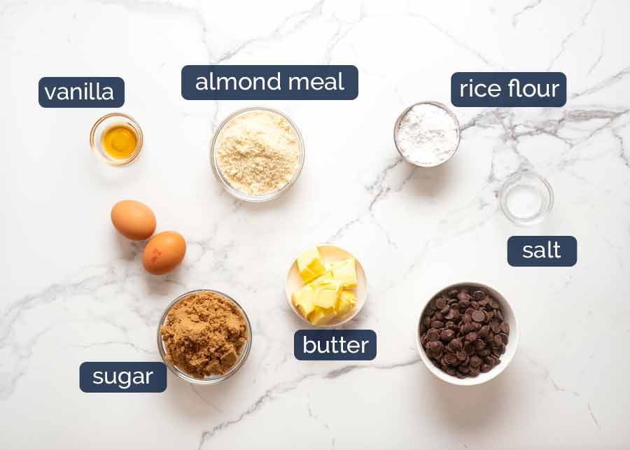 Ingredients in Flourless Chocolate Brownies (gluten free)