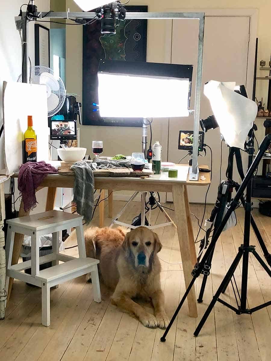 Dozer in video shooting area