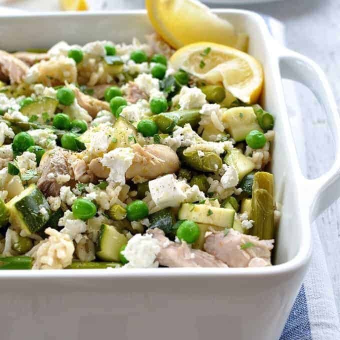 Chicken and Green Vegetable Pilaf - one pot complete meal loaded with green veggies. #one_pot #rice #pilaf