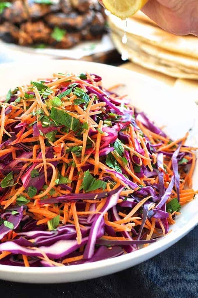 Shredded Red Cabbage, Carrot and Mint Salad - a very versatile salad that goes with pretty much any cuisine (Asian, Mexican, European, Middle Eastern). My "go to" salad for any occasion.
