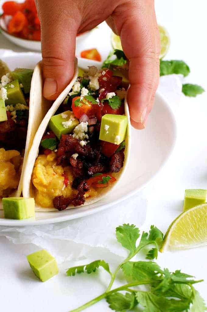 Mexican Breakfast Tacos (Chorizo and Eggs)
