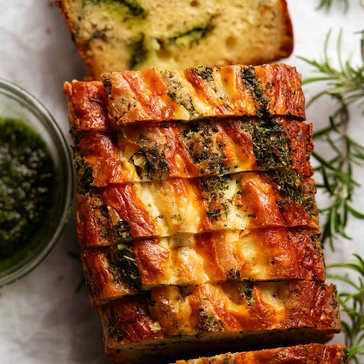 Cheese, herb and garlic quick bread