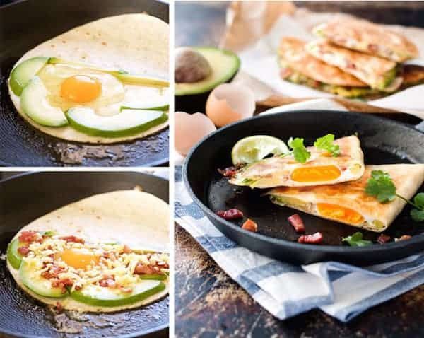 How to make Egg, Bacon and Avocado Quesadilla