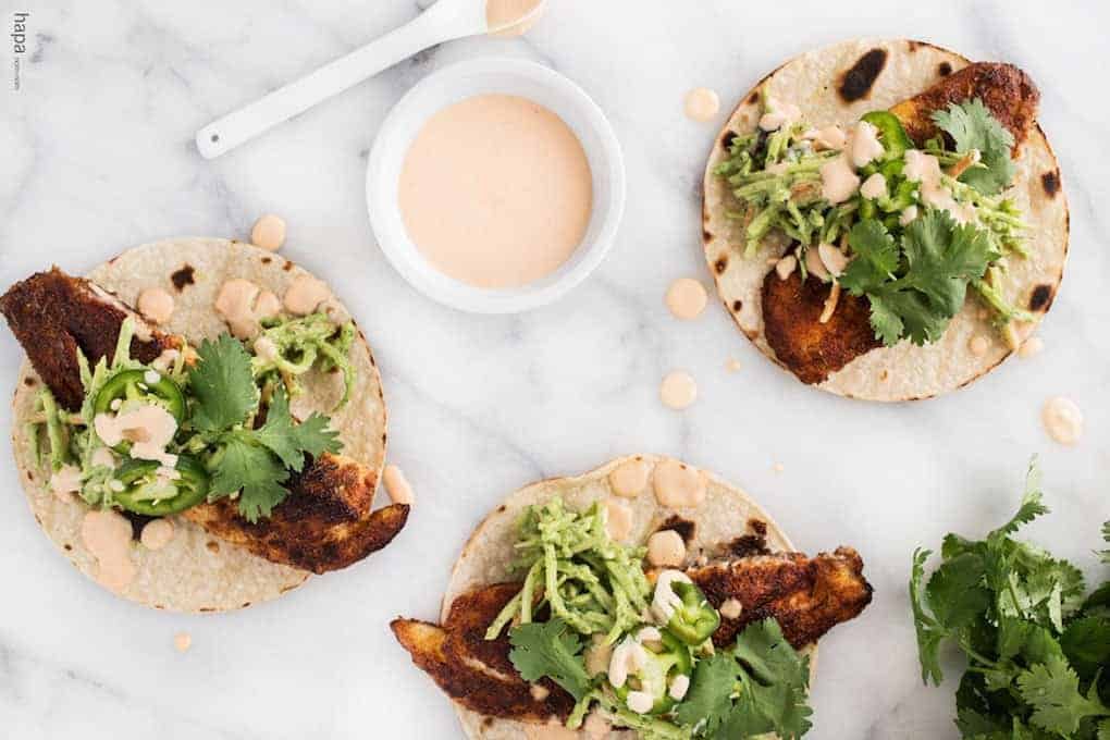 Blackened Fish Tacos - a handful of pantry spices makes a rub packed full of flavour for these fish tacos!