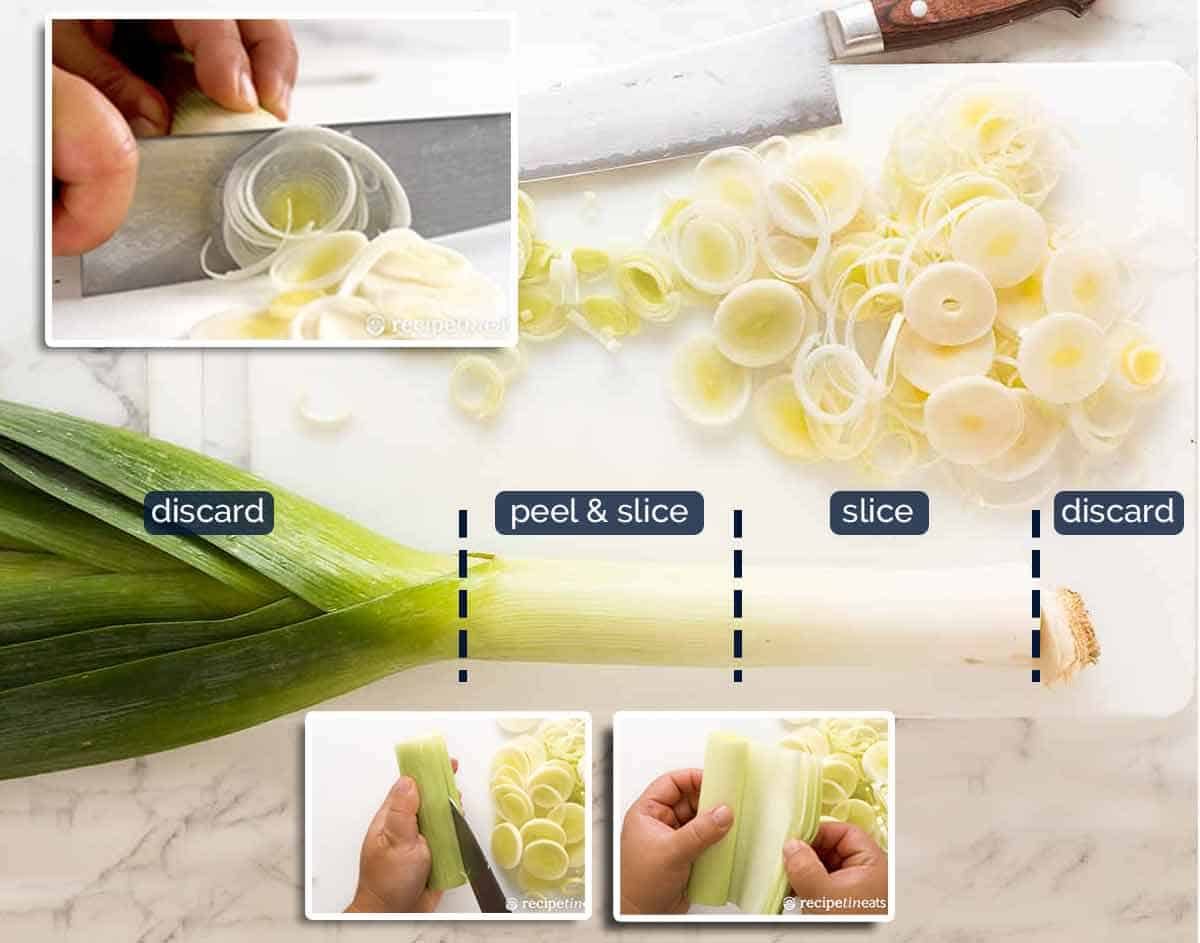 How to cut leeks