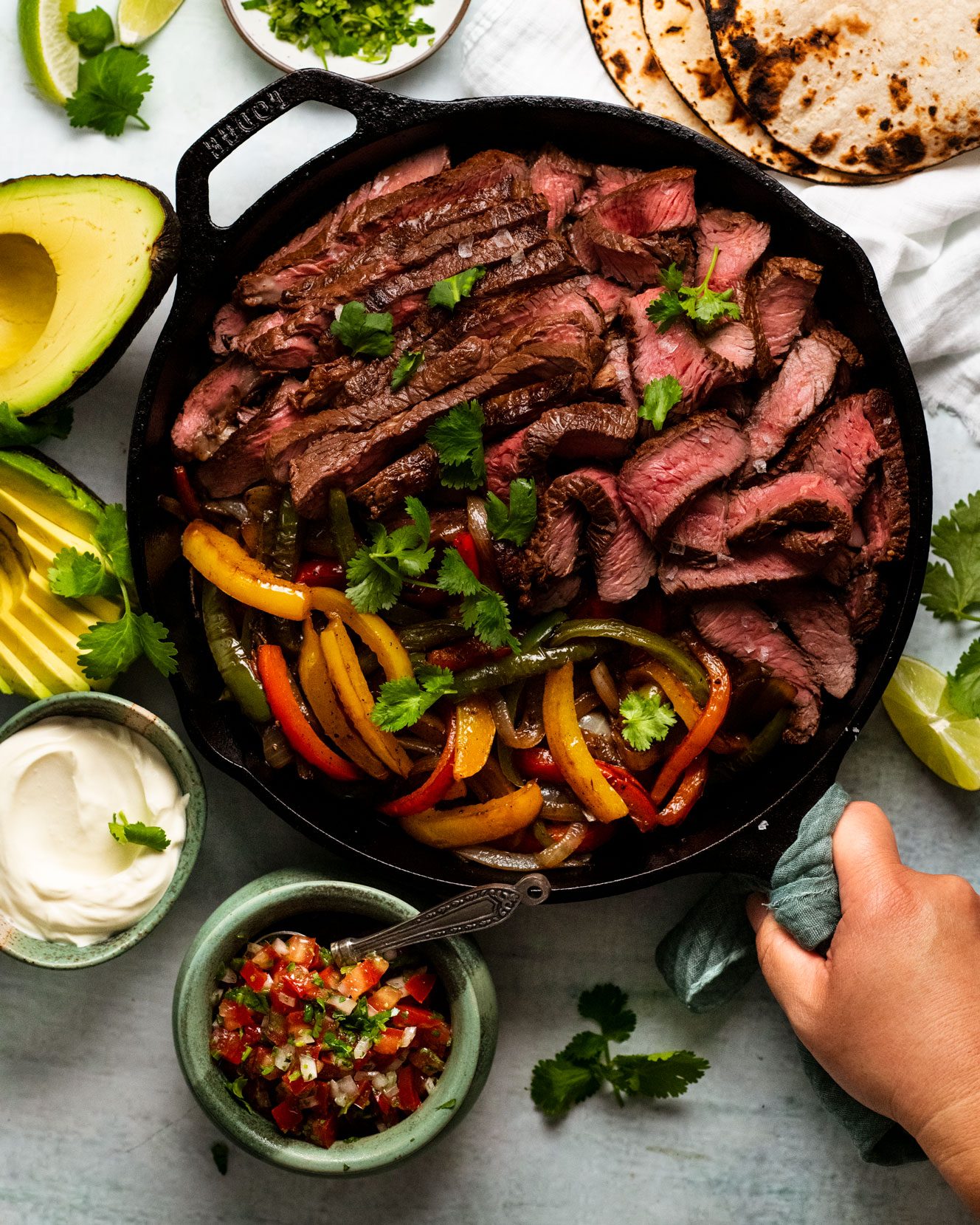Beef Steak Fajitas from "Dinner" cookbook by RecipeTin Eats