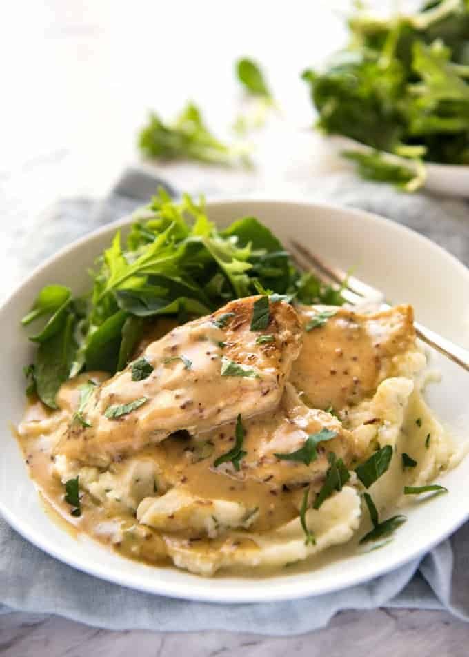 Honey Mustard Chicken - Chicken simmered in a homemade honey mustard sauce. Super easy, super fast! recipetineats.com