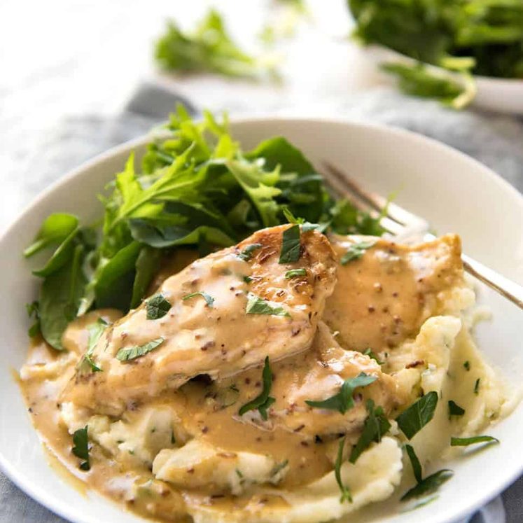Honey Mustard Chicken - Chicken simmered in a homemade honey mustard sauce. Super easy, super fast! recipetineats.com