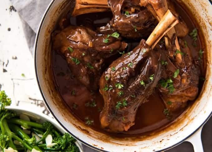 Port Braised Lamb Shanks - easy to make slow cooked lamb shanks in an incredible port wine sauce! recipetineats.com
