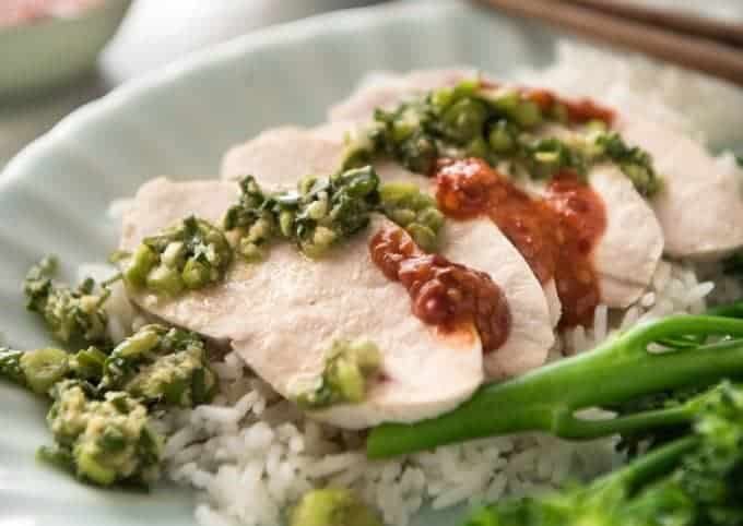 Extra juicy perfect Poached Chicken Breast guaranteed to work every single time! This technique is so easy, it will blow your mind. Served with a gorgeous Ginger Scallion (Shallot) Sauce. recipetineats.com
