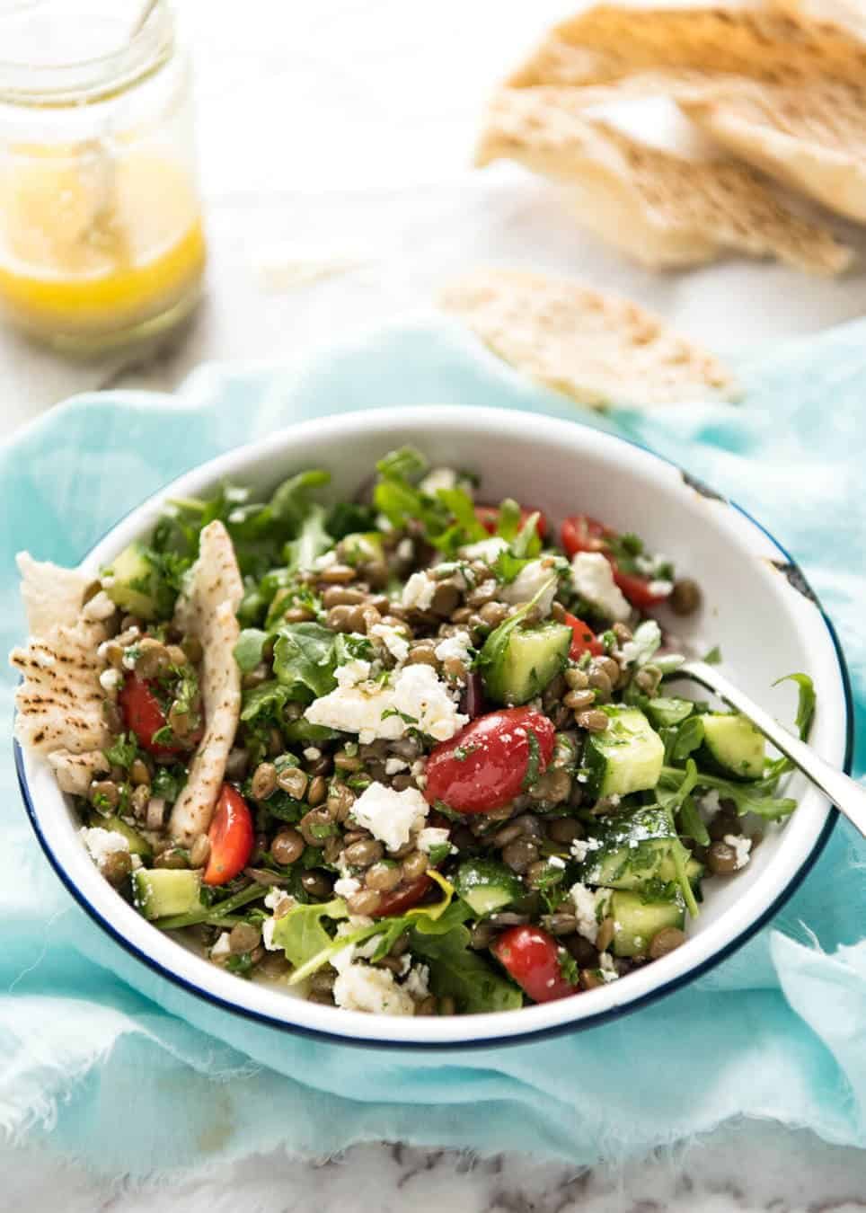 Can't-Stop-Eating-It Lentil Salad! Secret: Cook lentils in a simple flavoured broth or marinated canned lentils. recipetineats.com