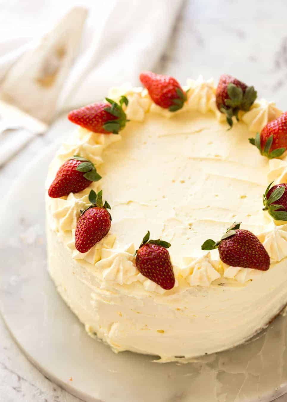 An exceptional, classic Vanilla Sponge Cake. Tender crumb, moist, keeps well for 3 days. A Cooks' Illustrated recipe. recipetineats.com