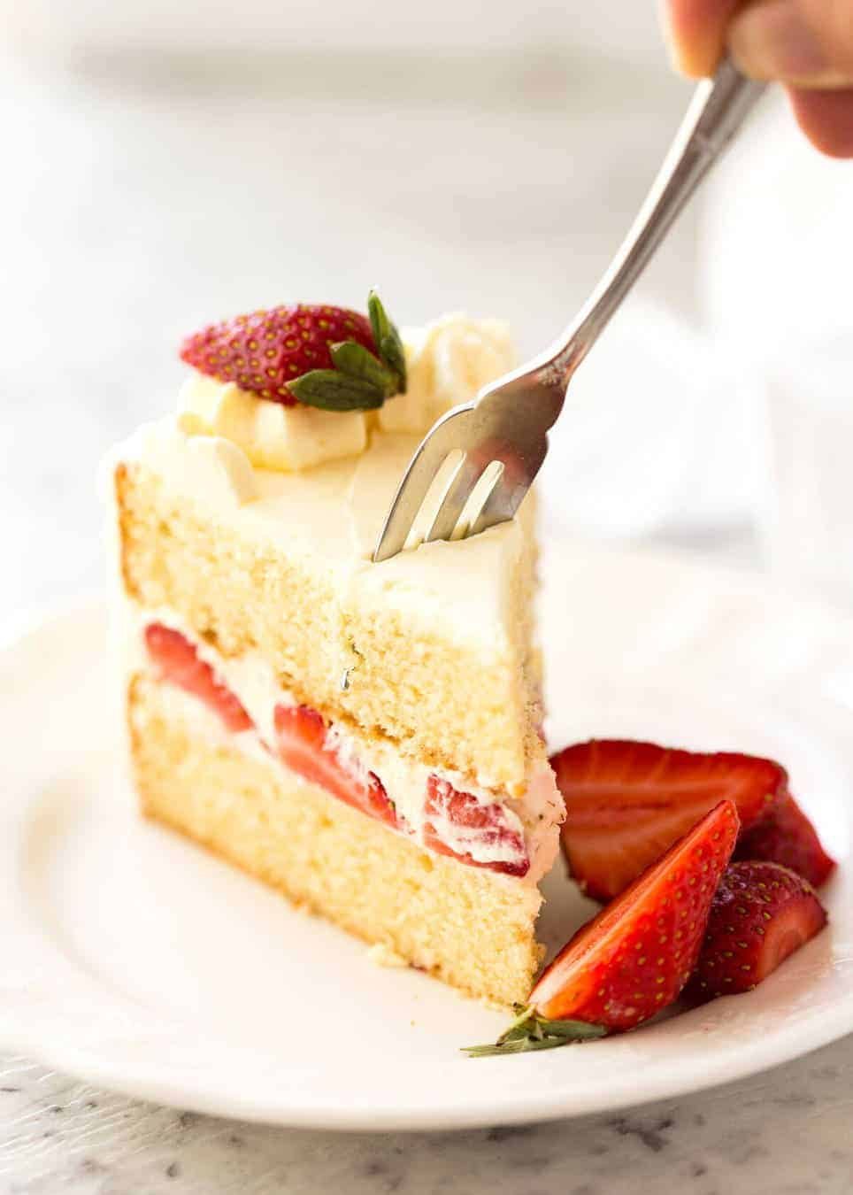 An exceptional, classic Vanilla Sponge Cake. Tender crumb, moist, keeps well for 3 days. A Cooks' Illustrated recipe. recipetineats.com