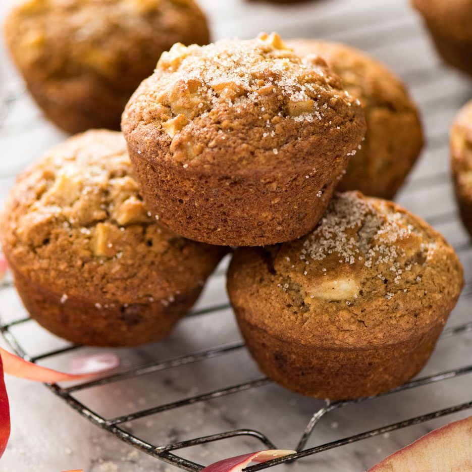 Freshly baked apple muffins