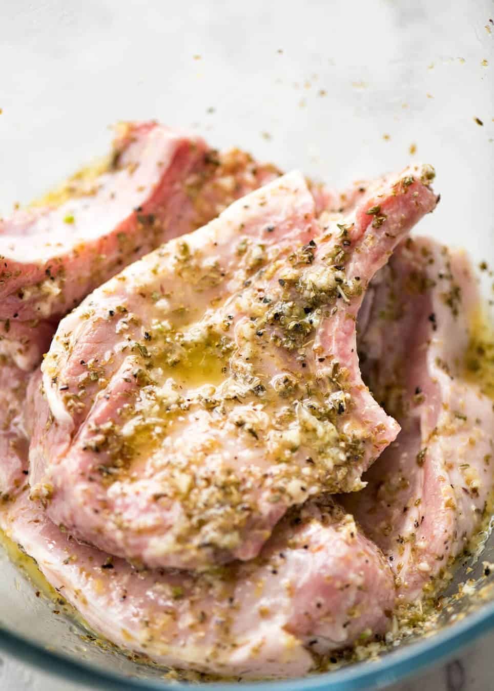 Pork in a Lemon Garlic Marinade for grilled pork chops