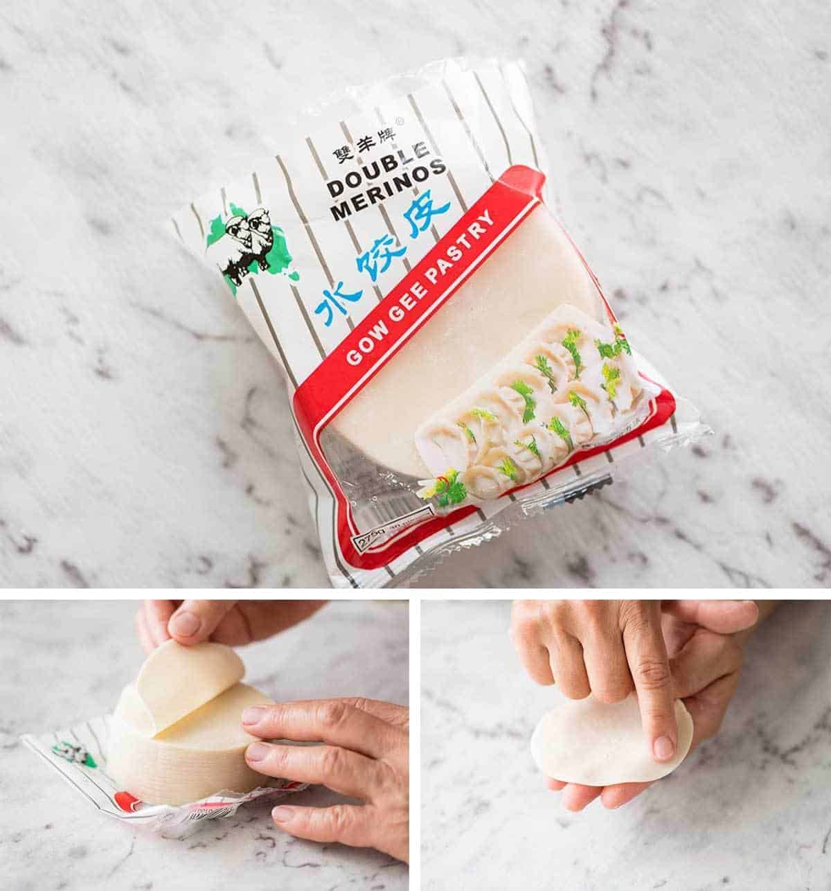 Dumpling wrapper for Potstickers (Chinese Pan Fried Dumplings)