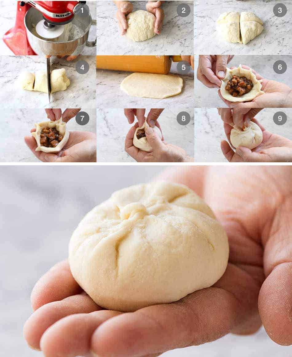 Preparation steps for how to make Chinese Steamed Pork Buns