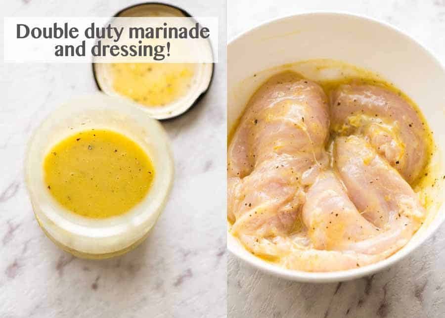 Lemon Chicken Salad double duty lemon dressing and marinade
