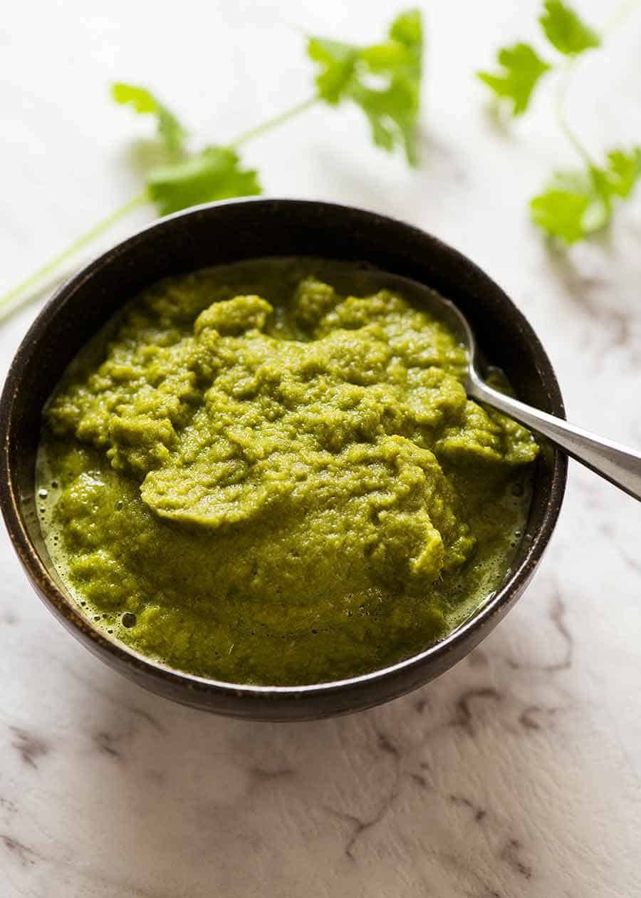 Homemade Thai Green Curry Paste recipe in a bowl