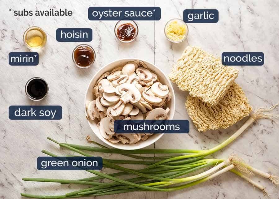 Ingredients in Asian Mushroom Ramen Noodles