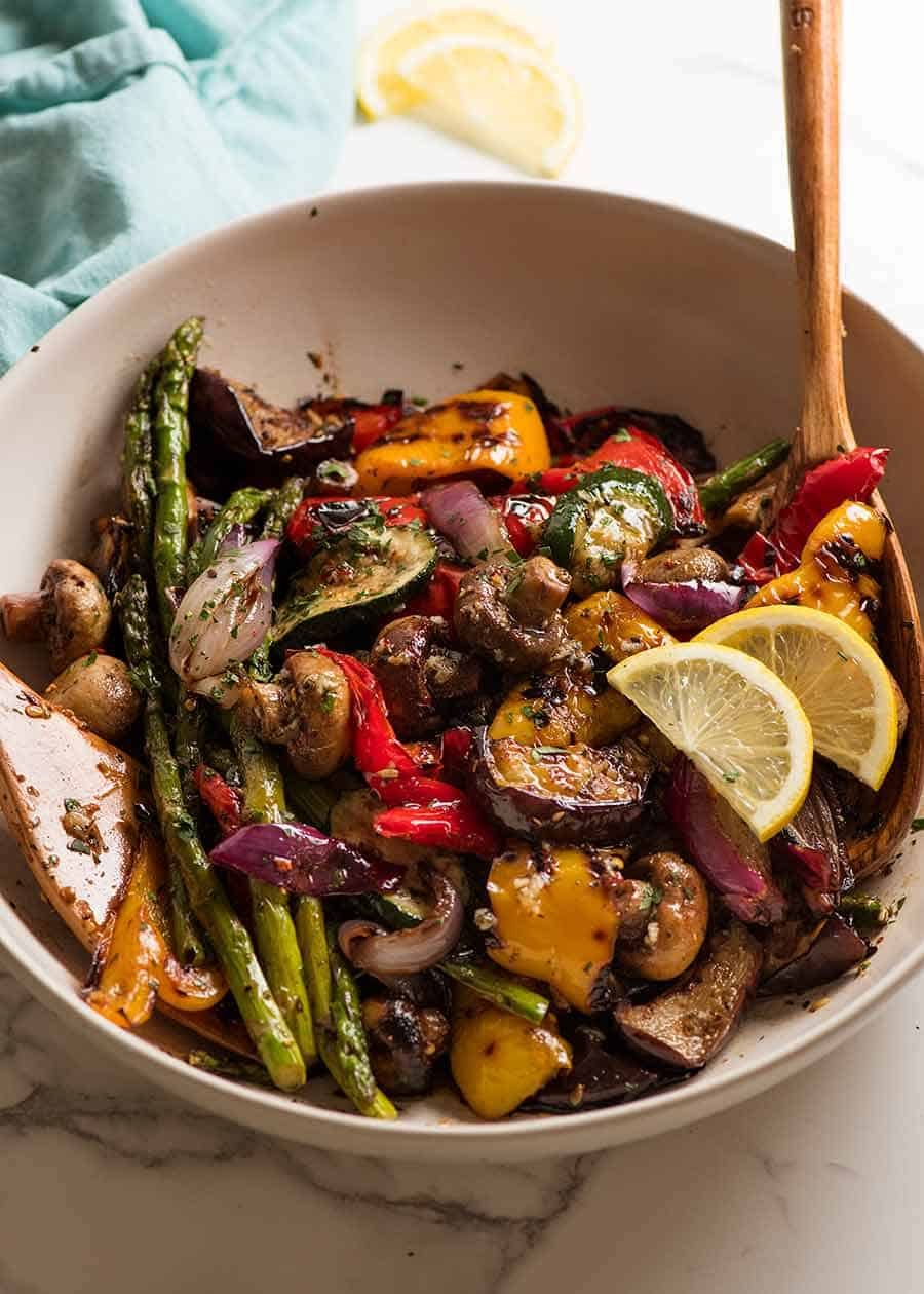 Big bowl of Marinated BBQ Vegetables