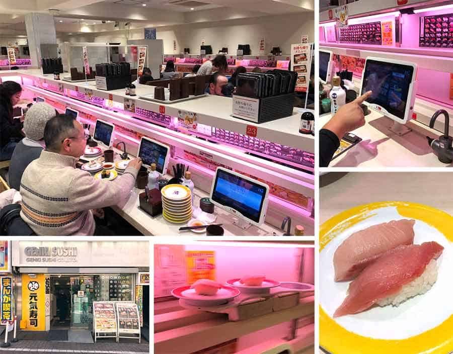 Shibuya Genki Sushi train computer ordering