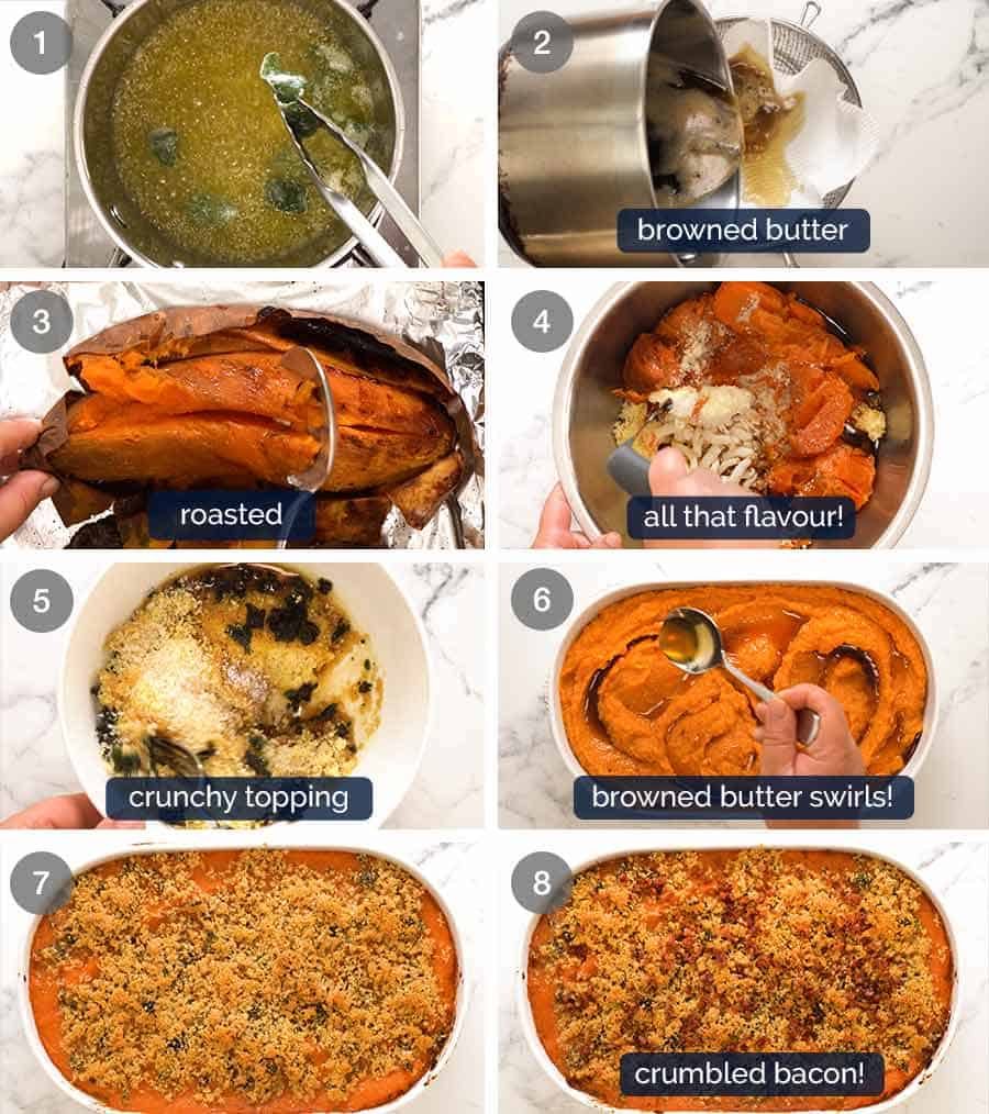 How to make savoury browned butter Sweet Potato Casserole