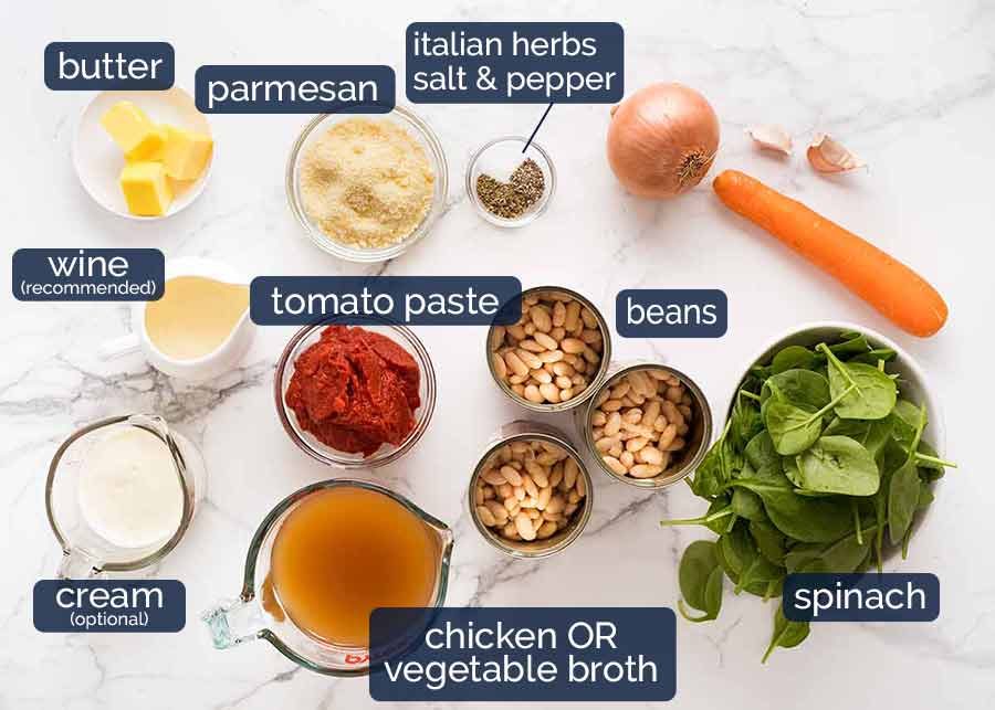 Bean soup ingredients