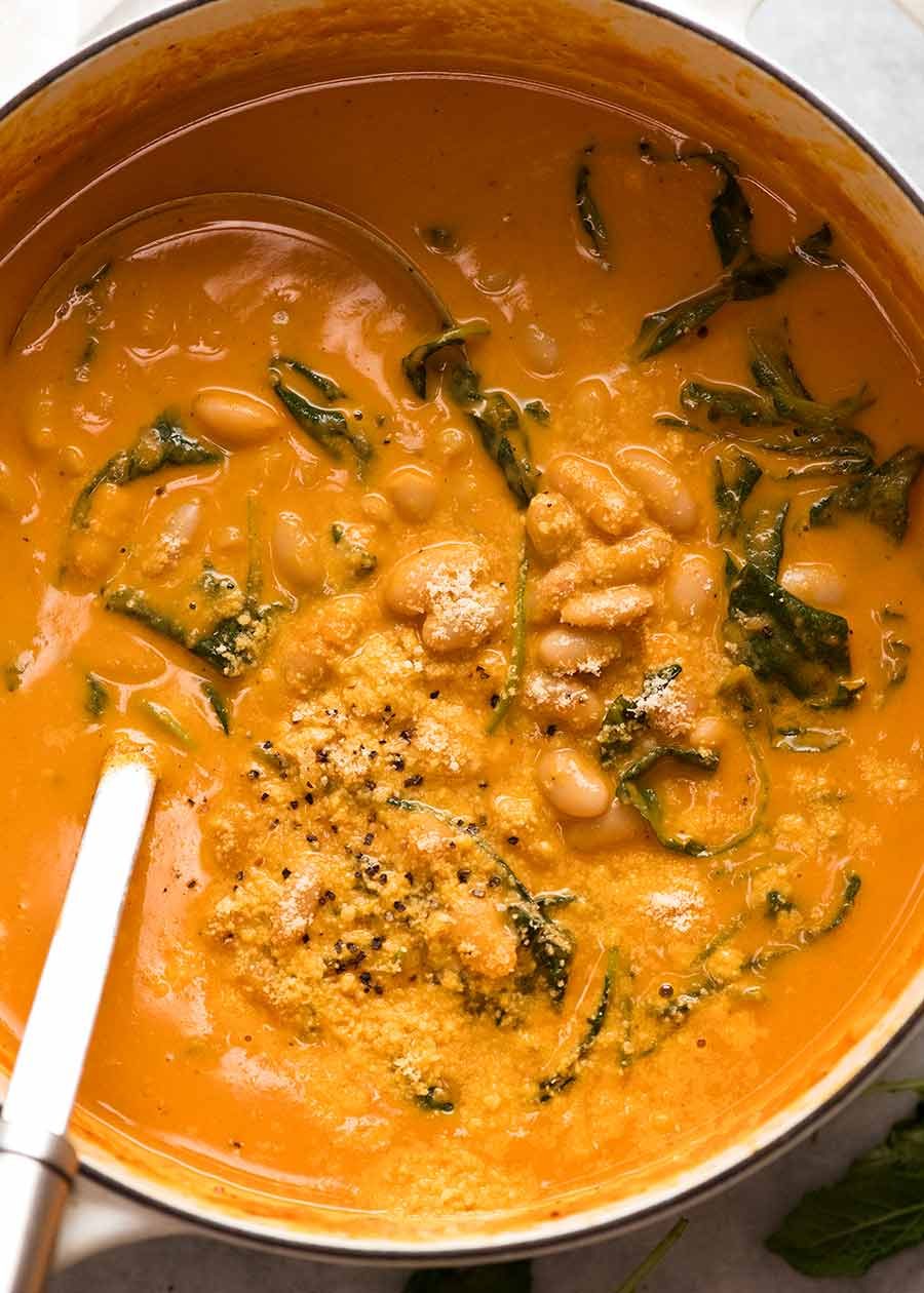 Pot of Creamy White Bean Soup