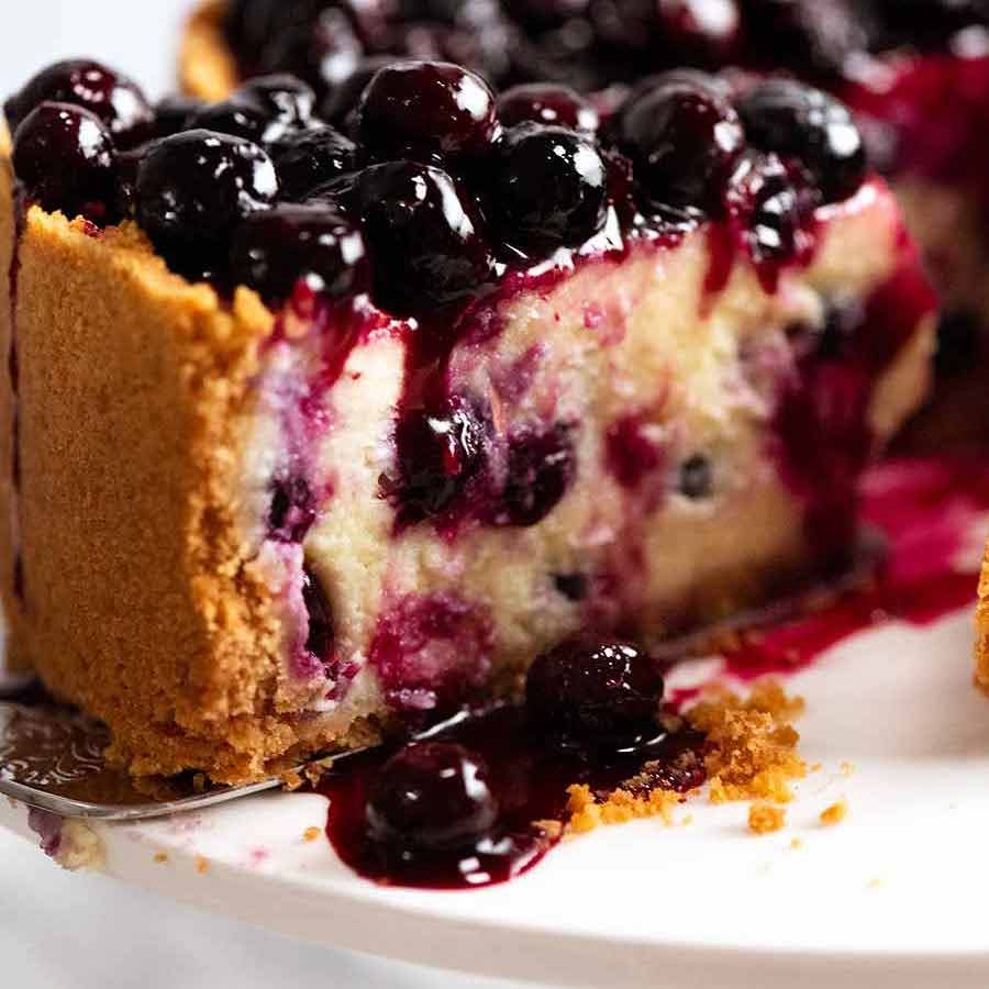 Slice of Blueberry Cheesecake