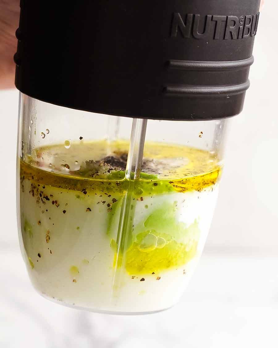 Making Creamy Avocado Dressing