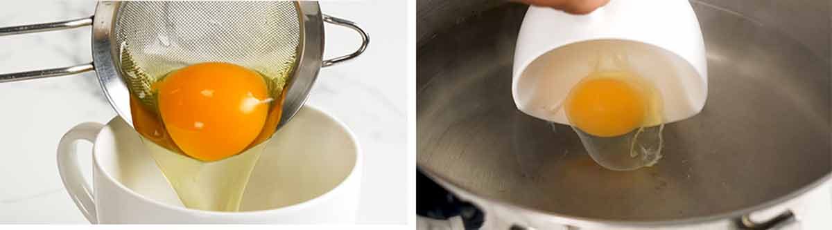 Put eggs in teacup for easy handling