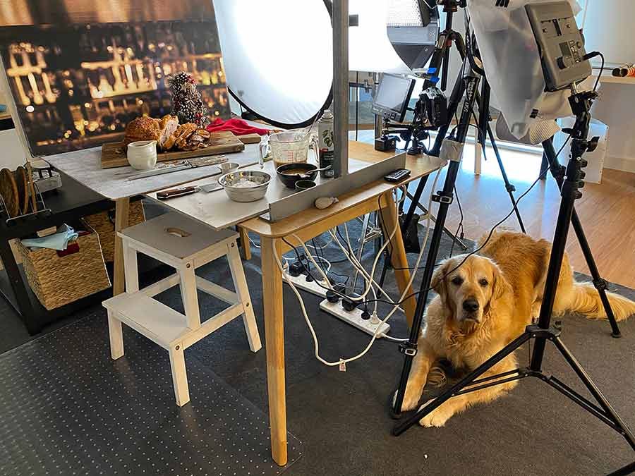 Dozer squeezing into shoot area