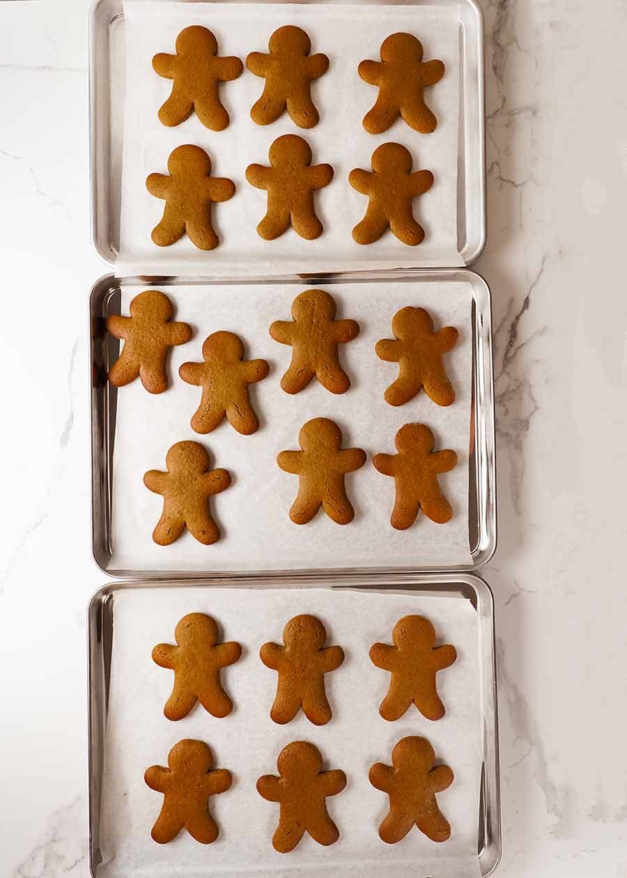 3 trays of freshly cooked Gingerbread Men