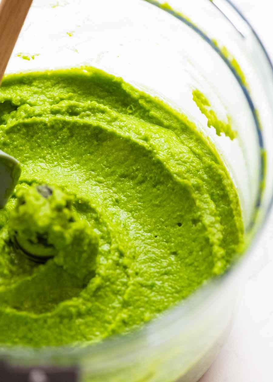 Pea Puree in a food processor