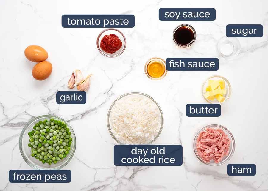 Ingredients in Red Vietnamese Fried Rice