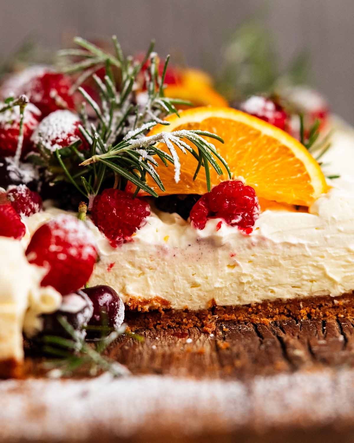 Christmas Cheesecake - slab no bake cheesecake