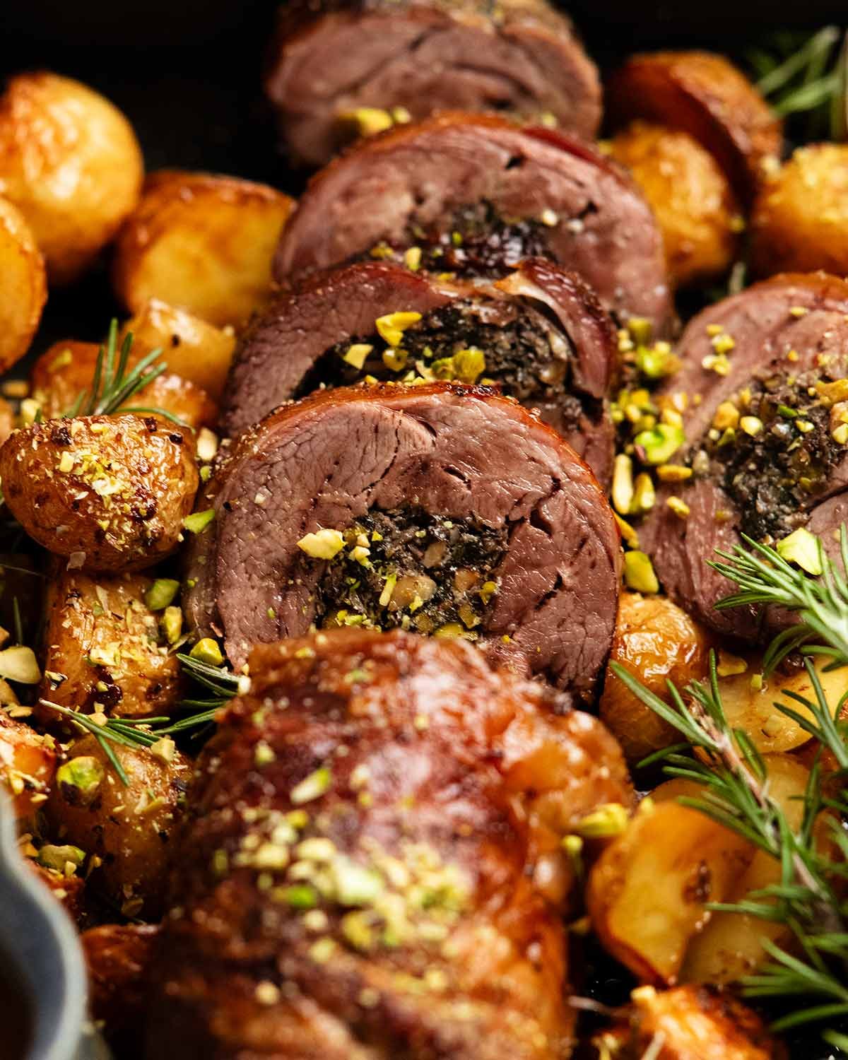 Easter slow-roast stuffed lamb