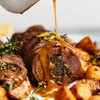 Easter slow-roast stuffed lamb