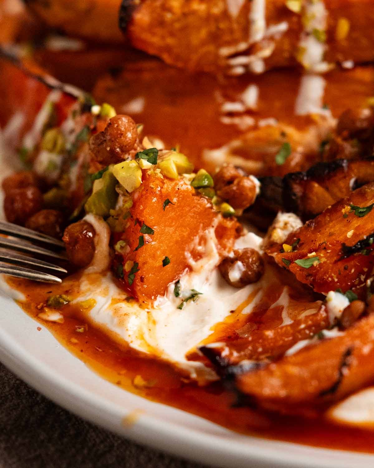 Maple sweet potato salad with whipped tahini