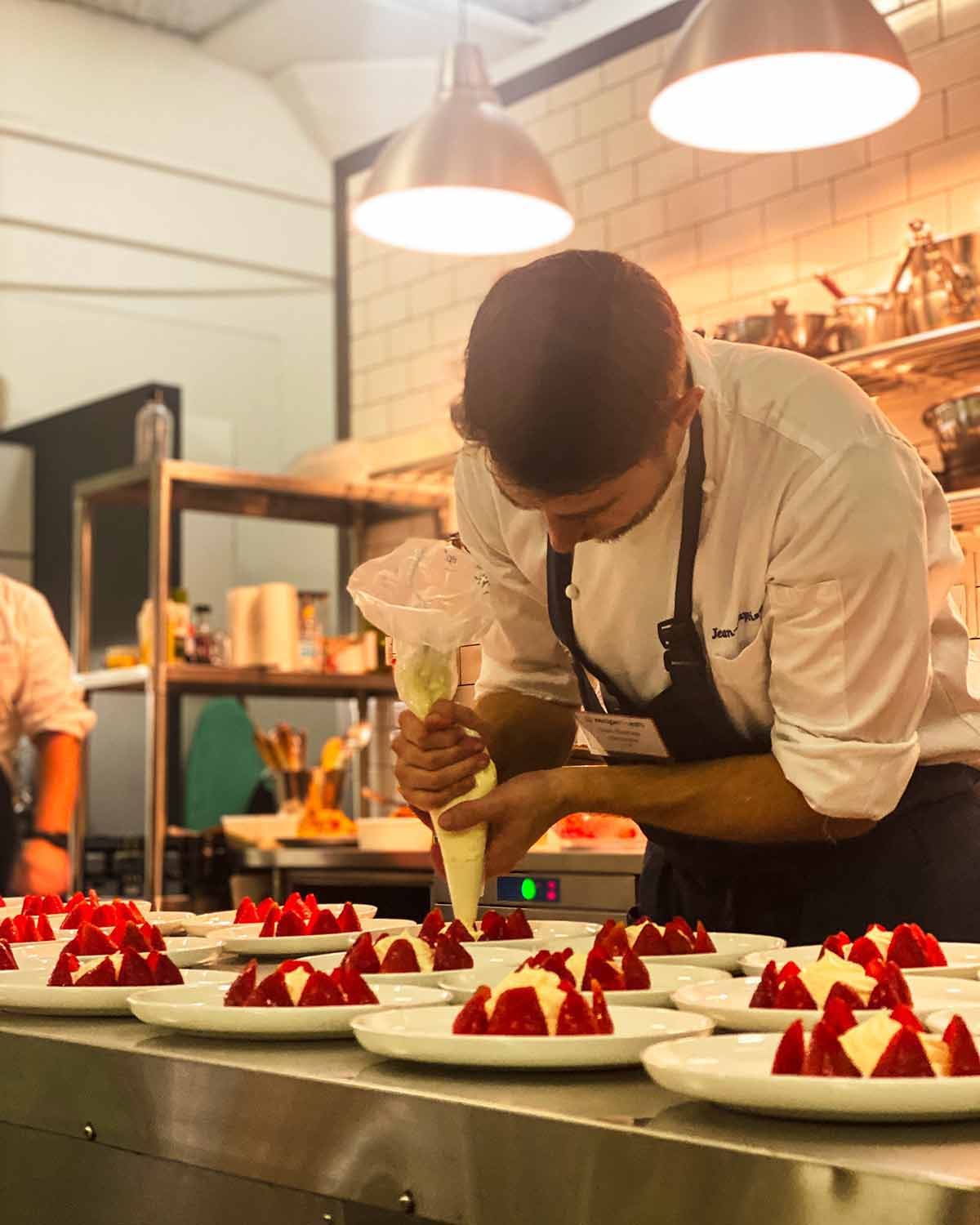 JB at reader dinner Allen Benson studio